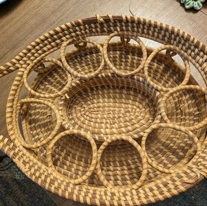 Vintage sweet grass drink tray